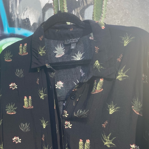 TOPSHOP CACTUS PRINT SHIRT DRESS - Picture 15 of 16